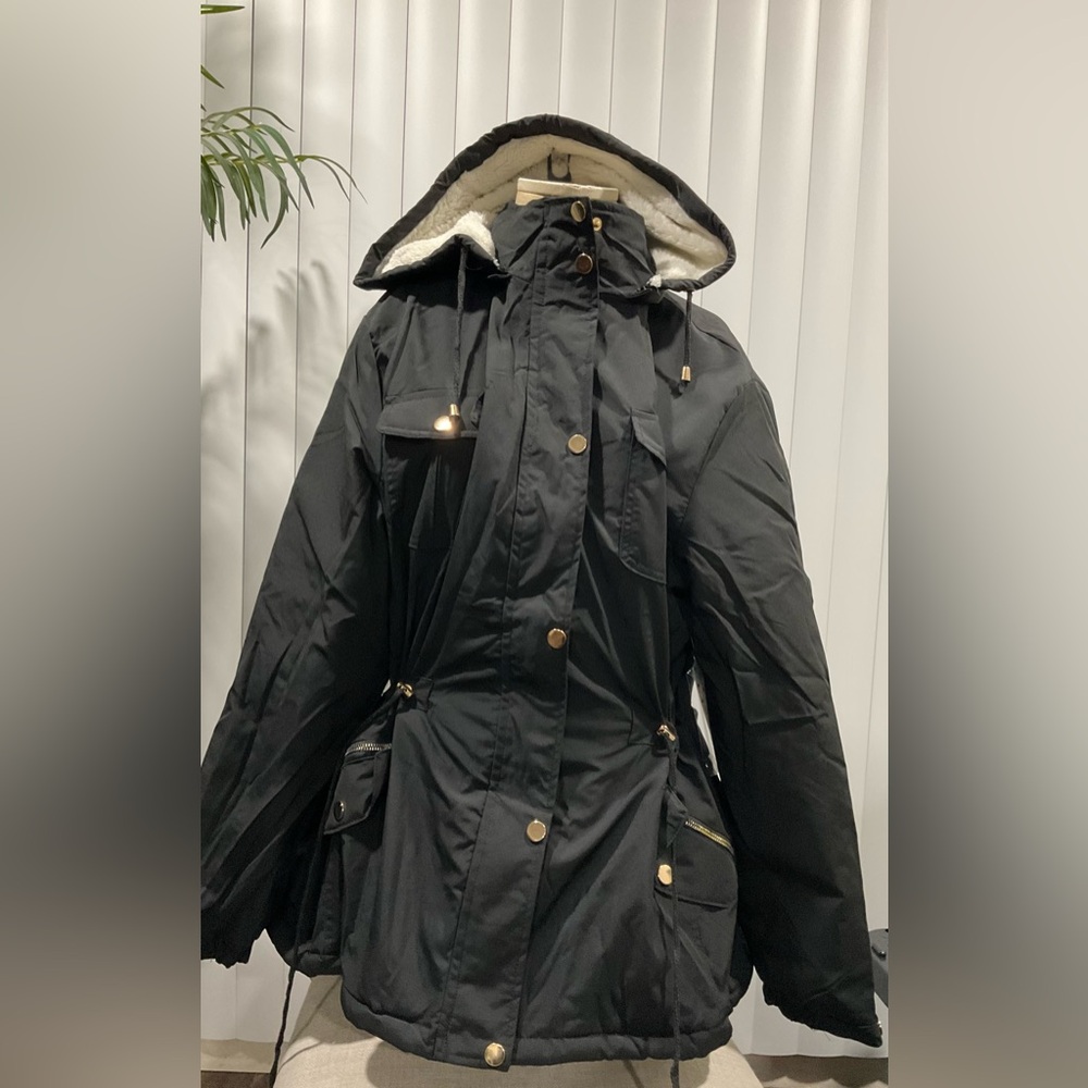 2X plus size long sleeve winter jacket